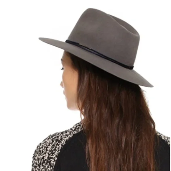 Rag & Bone Range Felt Brimmed Hat Unisex in Gray size Large 58cm - Picture 1 of 14